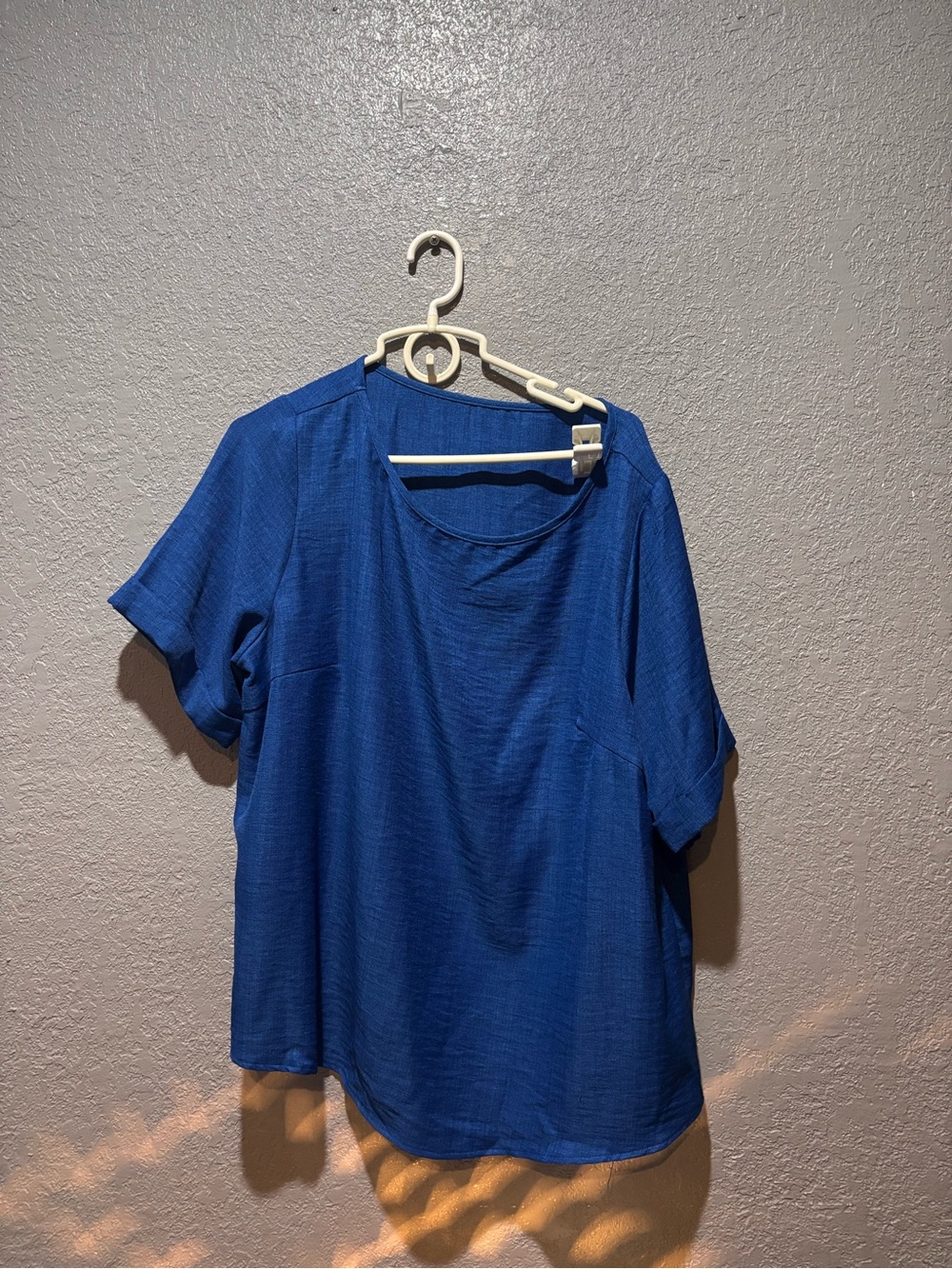 SHEIN Royal Blue Short Sleeve Scoop Neck Top